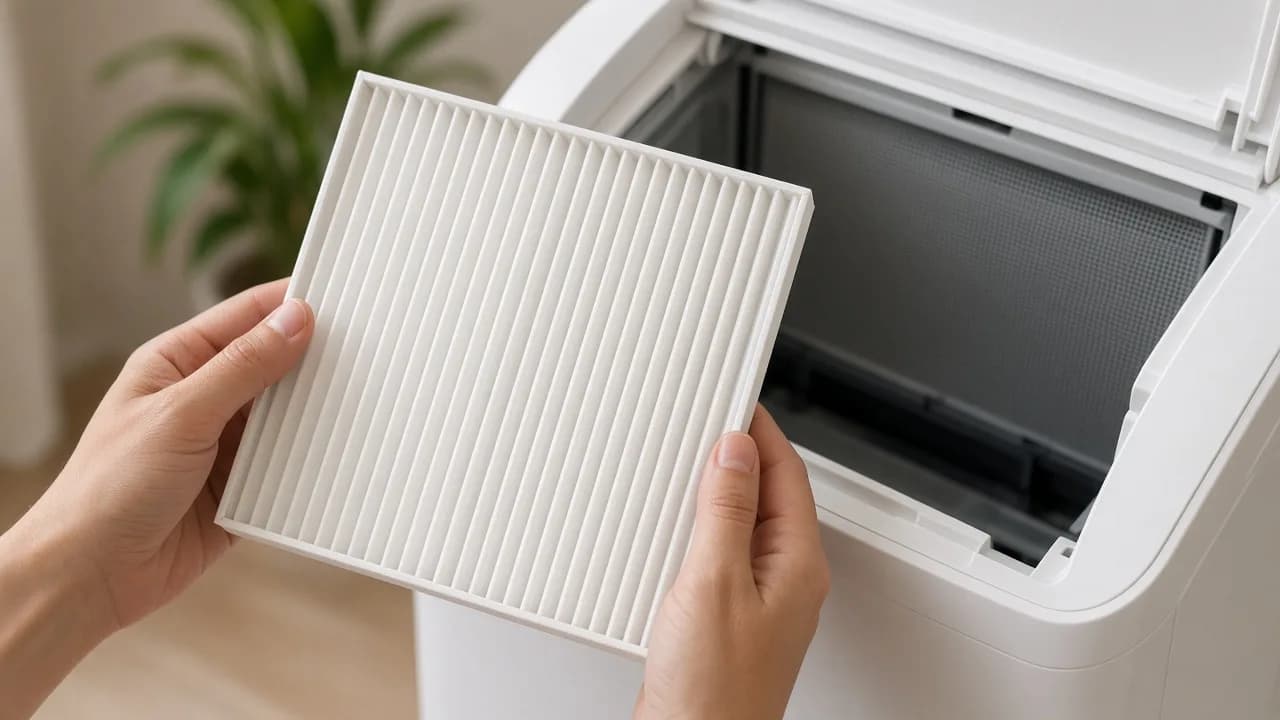 交換フィルターを手に取るイメージ