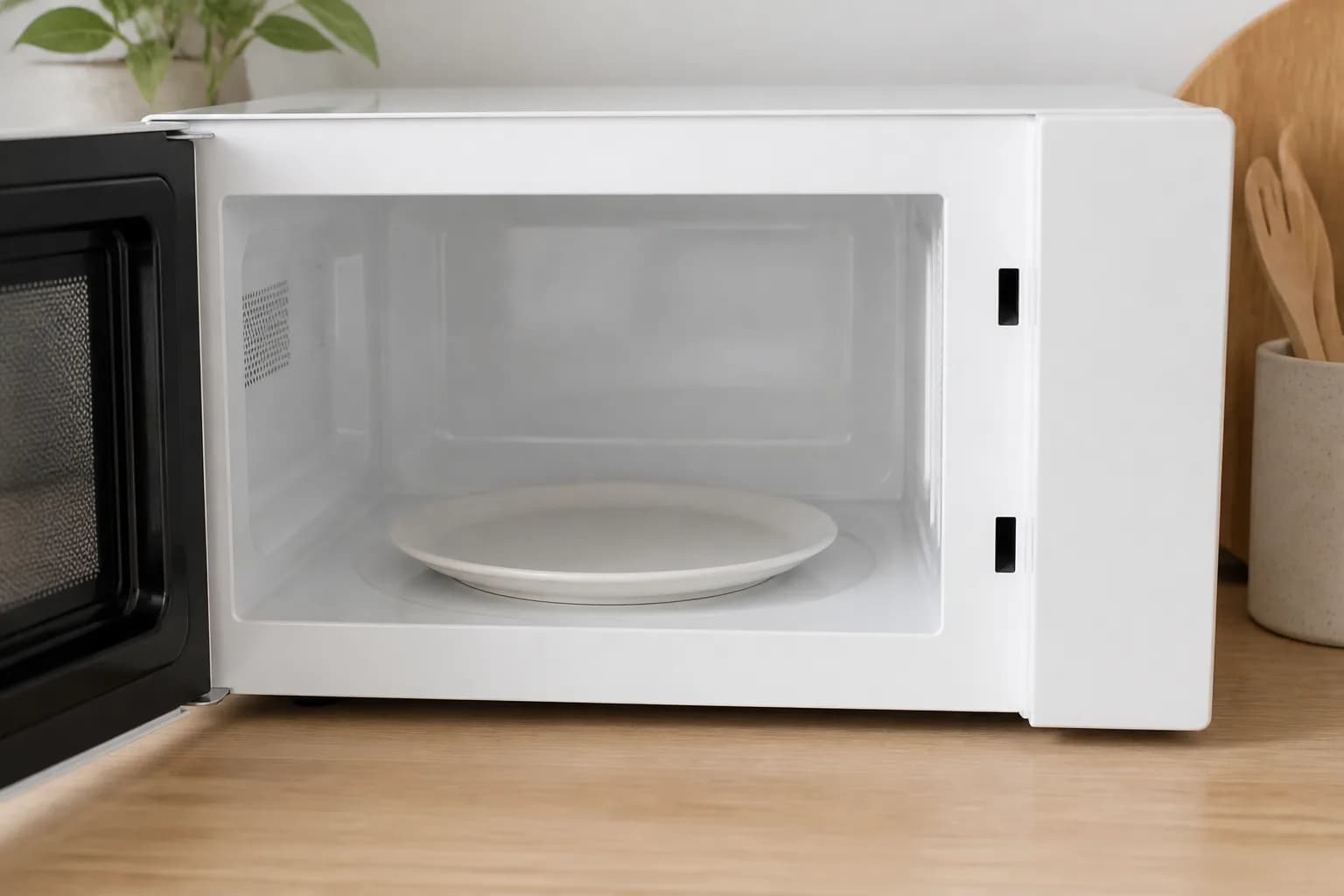 庫内に皿を置いた電子レンジのイメージ