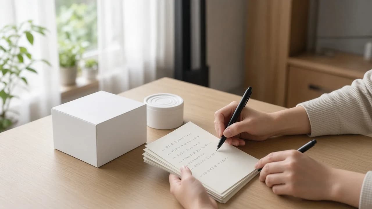 家電購入前に条件をメモするイメージ