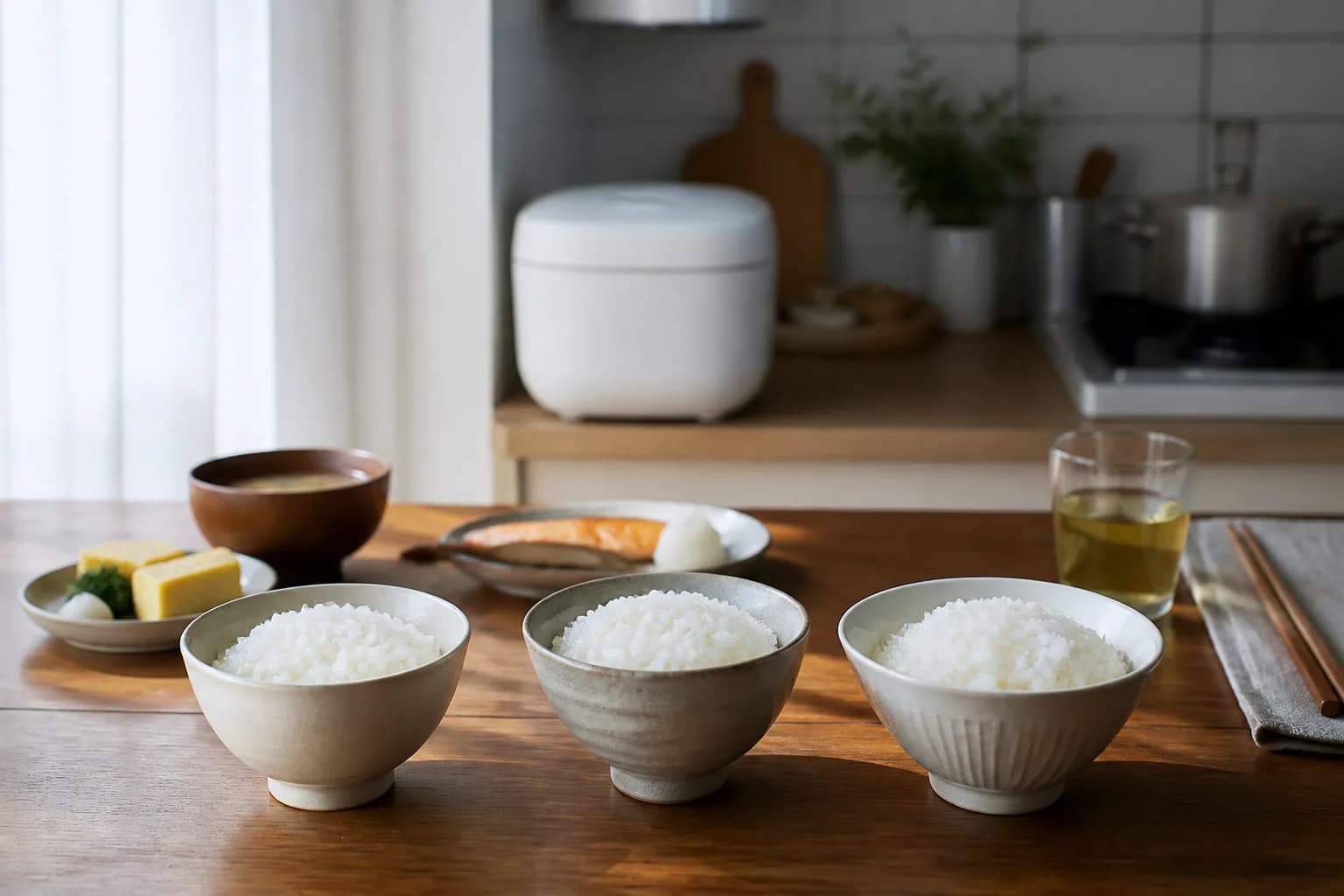 1〜2膳分のご飯量をイメージした食卓