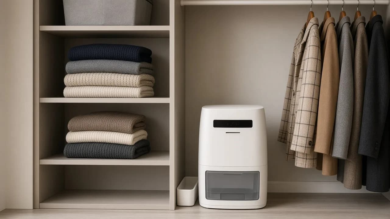 衣替え後の収納と除湿をイメージした様子